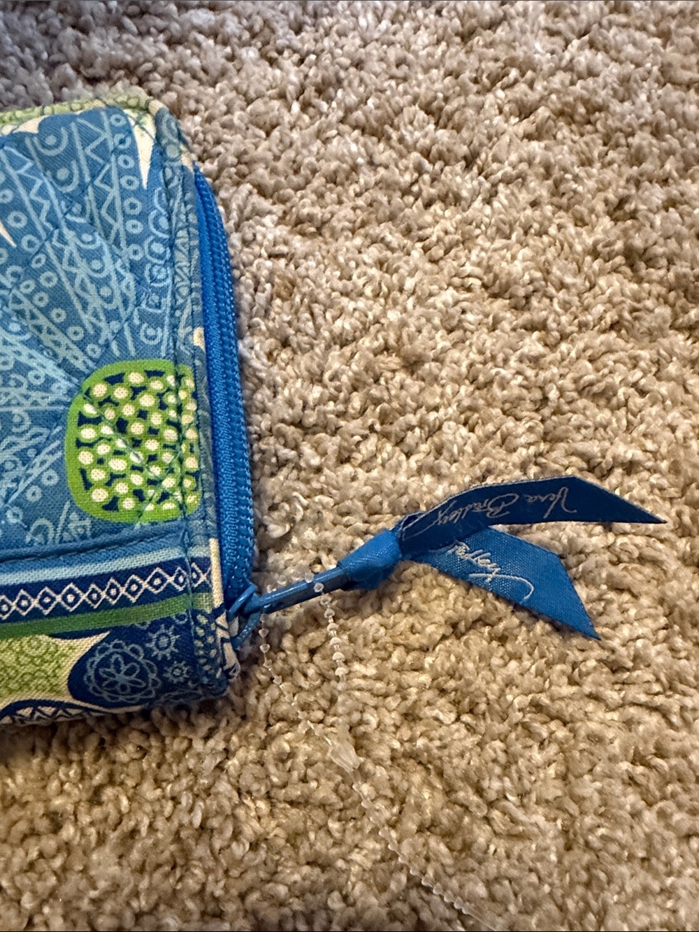 Vera Bradley Blue & Green Quilted Floral Zip Wallet - Picture 5 of 5